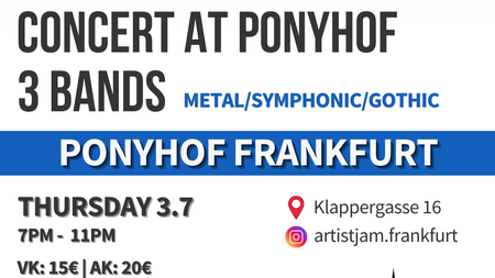 Konzert Frankfurt - Metal/Symphonic/Gothic - Rote Asche, Obsidion, Lycania - Ponyhof Frankfurt