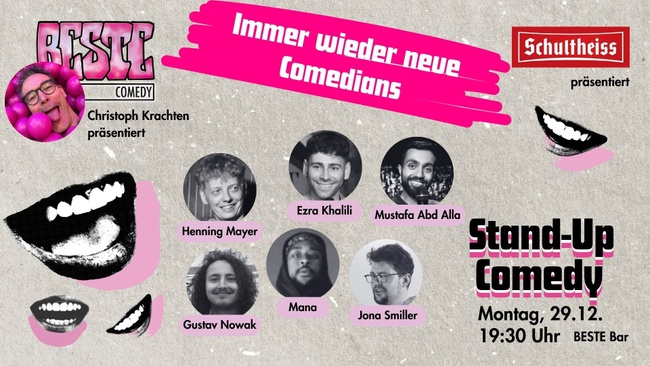 BESTE Comedy Stand up in der BESTE Bar im Wedding direkt am Leopoldplatz 19:30 Uhr