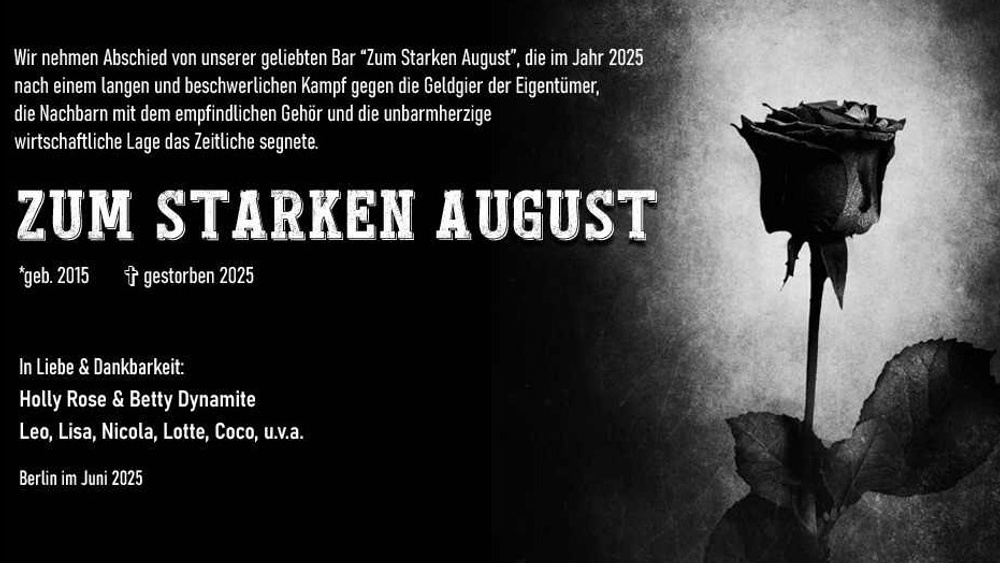 Trauerfeier für 'ZUM STARKEN AUGUST'
