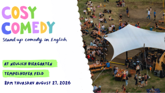 Titelbild der Veranstaltung ☀️Cosy Comedy: Open Air Comedy Show on Tempelhofer Feld ☀️
