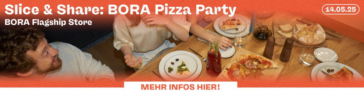Web Banner Slice & Share: Pizza Party im BORA Flagship Store