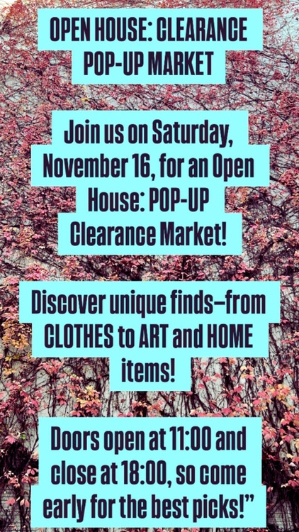 OPEN-HOUSE - POP-UP MARKET | Vintage + 2nd Hand Clothes + Furniture + Electronic