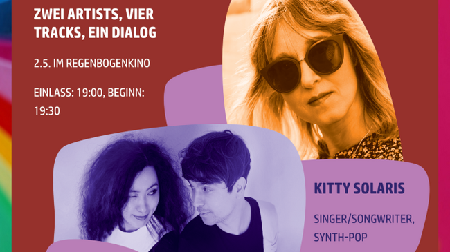 "KITTY SOLARIS + PITCHTUNER // SPLIT SINGLE MATES RELEASE PARTY" - im RegenbogenKino