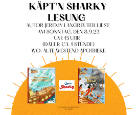 Käpt'n Sharky Lesung am 8.9. um 15 Uhr