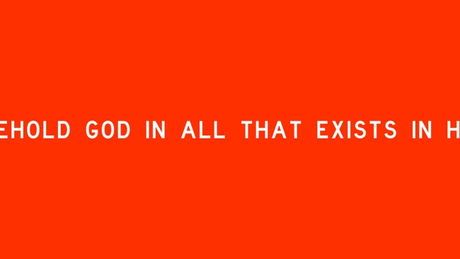 Vernissage - BEHOLD GOD IN ALL THAT EXISTS IN HIS NAME