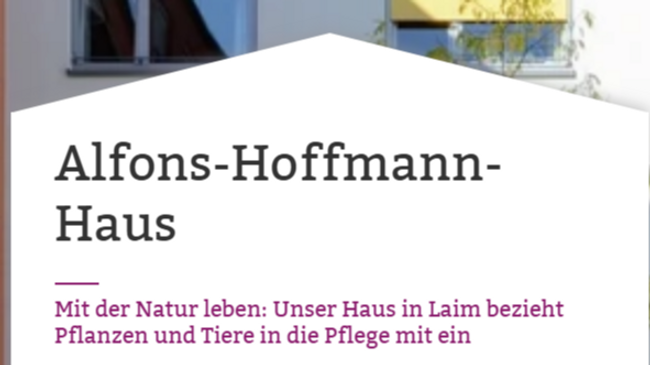 Green Care - Tiere und Natur in der Altenpflege des Alfons-Hoffmann-Hauses