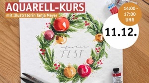 Malkurs - Aquarell-Weihnachtskranz