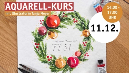 Malkurs - Aquarell-Weihnachtskranz
