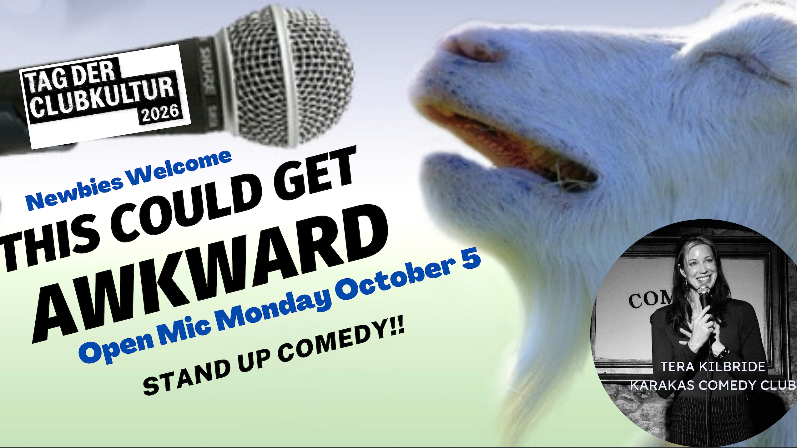 This Could Get Awkward English STANDUP COMEDY! 3€ Wine! Tag der Clubkulture
