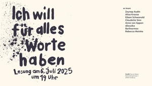 Ich will für alles Worte haben —  eine Lesung 8 freier Autor·innen aus Hamburg