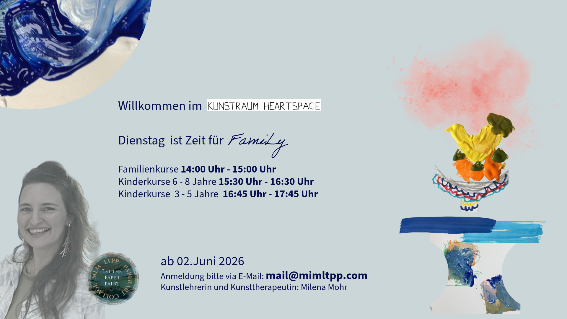 Kostenlose Probestunde Kindermalkurs 3- bis 5-Jährige