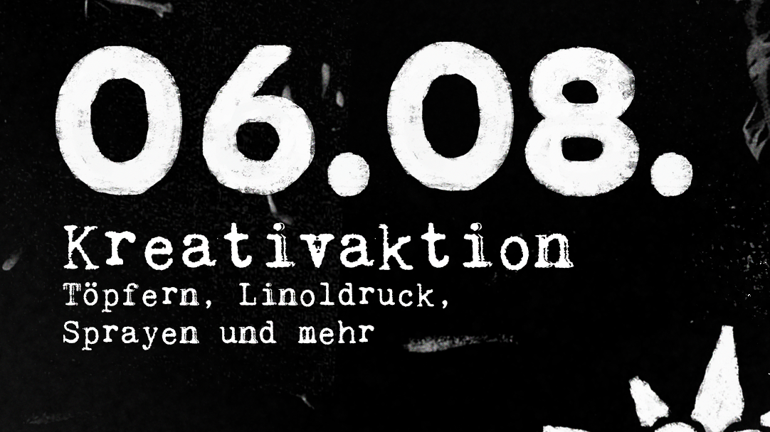 Titelbild der Veranstaltung Töpfern, Linoldruck, Sprayen – Kreativworkshop / Edelweißpiratenfestival 2026
