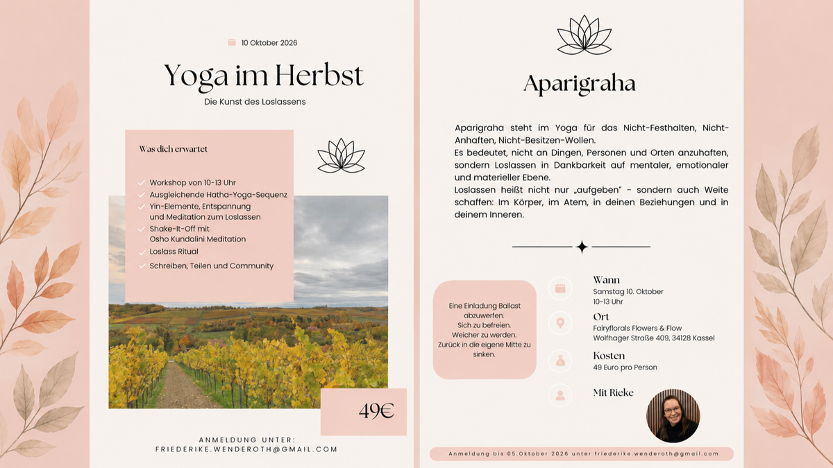 Titelbild der Veranstaltung Workshop Herbst-Yoga: Die Kunst des Loslassens