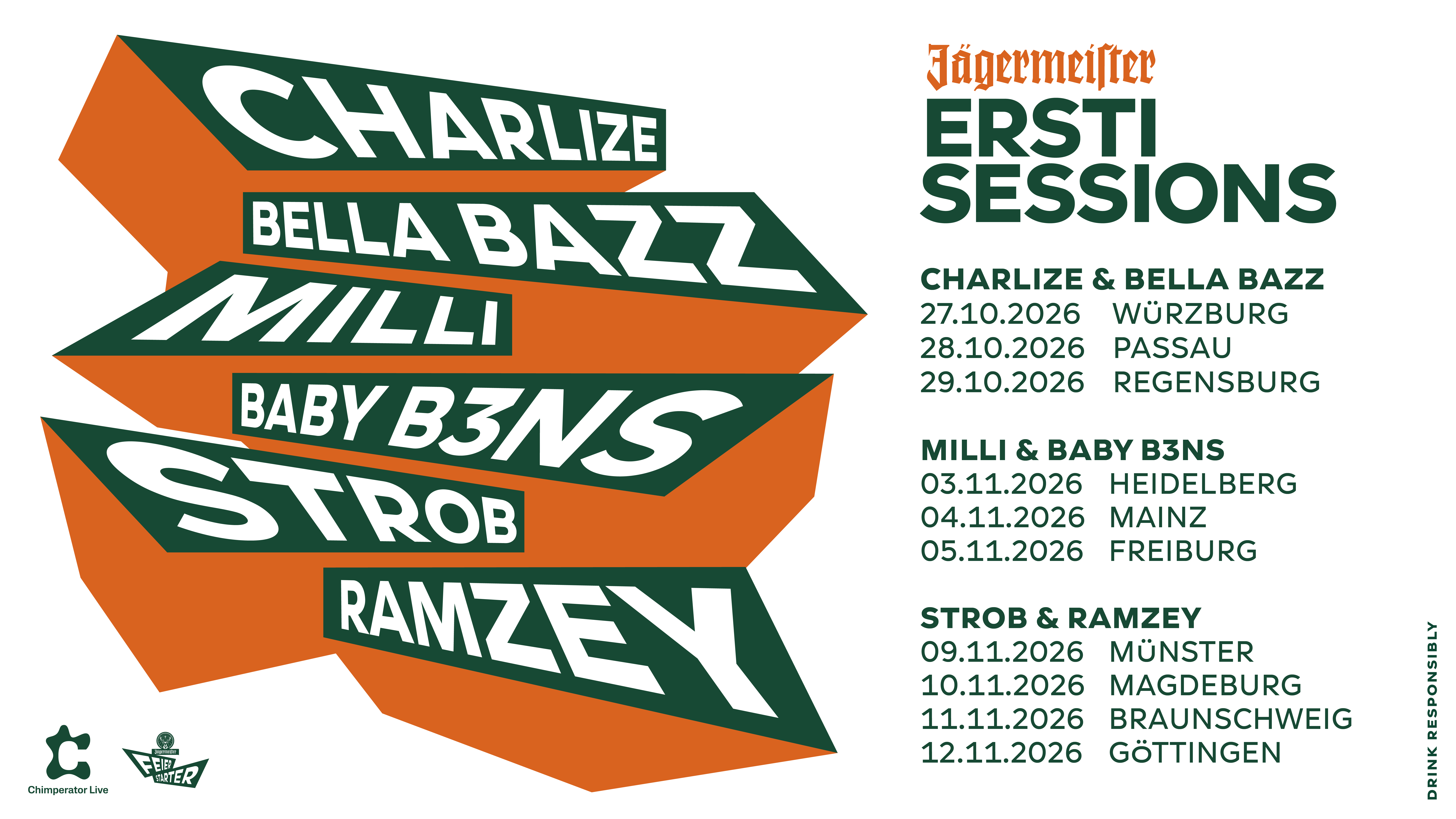 JÄGERMEISTER ERSTI SESSIONS (CHARLIZE, BELLA BAZZ, MILLI, BABY B3NS, STROB, RAMZEY)