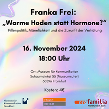 Warme Hoden statt Hormone? Lesung von Franka Frei