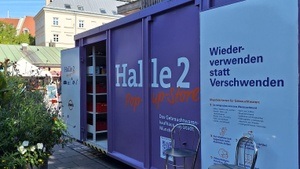 Halle 2 Pop-up-Container: Secondhand-Verkauf und Annahme auf dem Viktualienmarkt