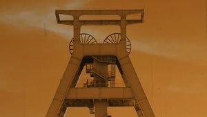 Turmfahrt auf das Fördergerüst