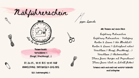 Nähführerschein für Erwachsene - Thema Verschlüsse (Workshop)