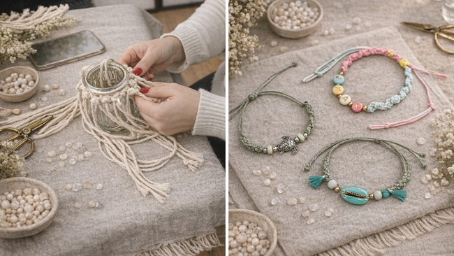 DIY Makramee Windlichter / Armbänder @ Yachtklub FFM (de/en)