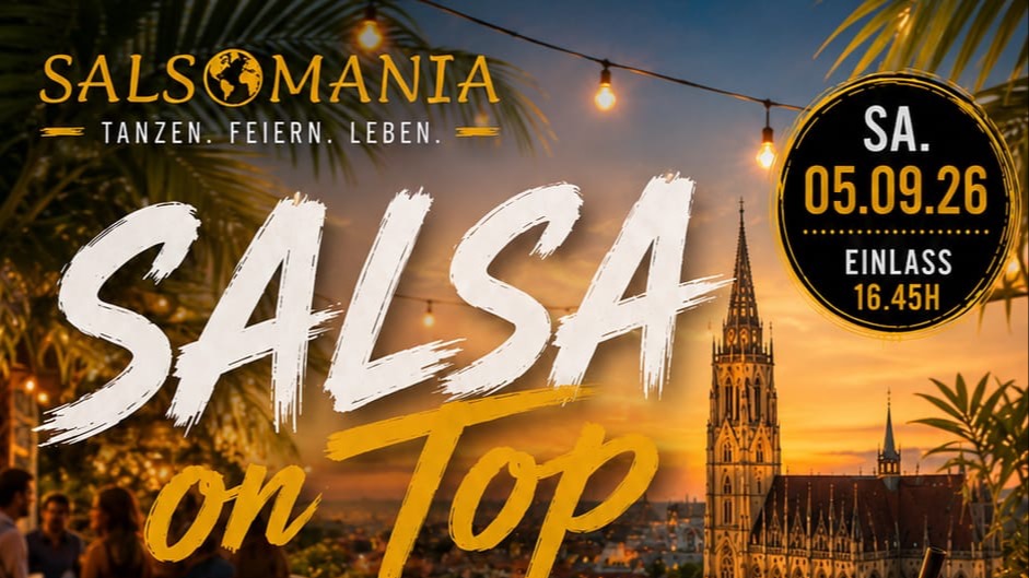 Titelbild der Veranstaltung -Salsa on Top- Salsa & Bachata Rooftop Party