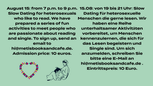 Slow Dating for heterosexuals who like to read