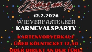 DO 12.02.26 - Karnevalsdonnerstag - WIEVERFASTELEER,  Karneval beim "PITTER EM 1/4"