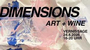 Vernissage DIMENSIONS mit Naturwein im Studio Gusto
