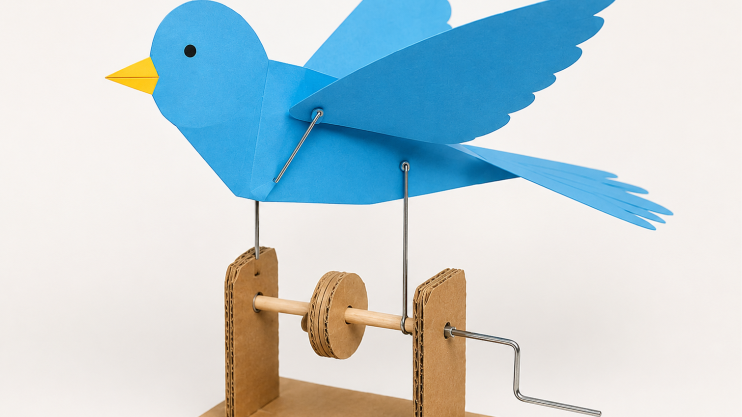 Papier in Bewegung: Mechanischer Vogel aus Papier