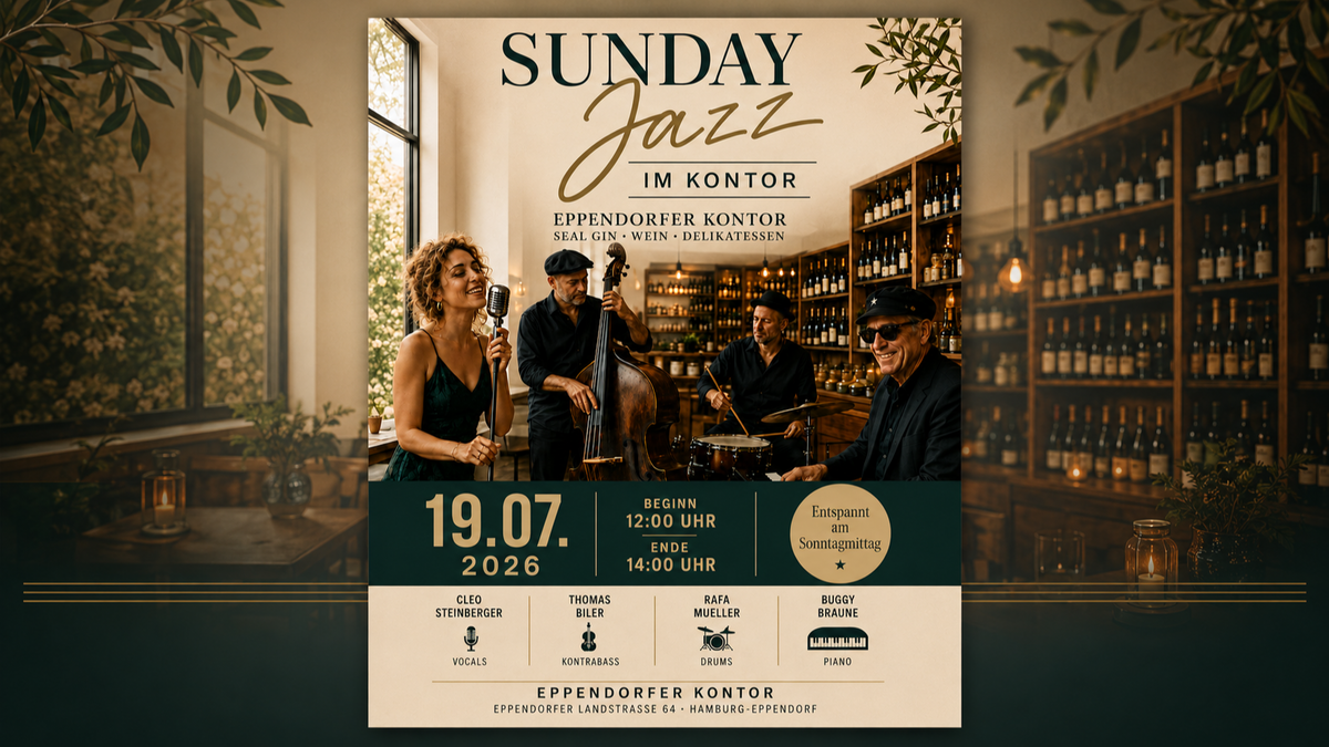 SUNDAY JAZZ IM KONTOR – SOMMERNACHMITTAG GARANTIERT