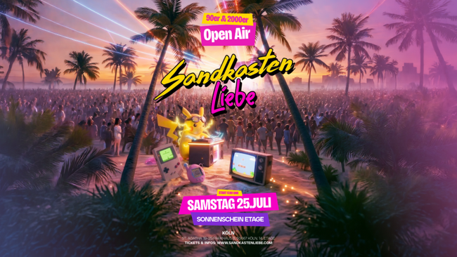 SANDKASTENLIEBE Open Air – Köln´s 90er & 2000er Party Sonnenschein Etage