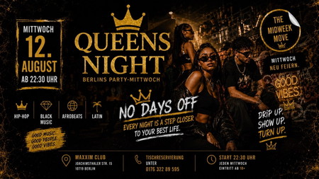 QUEENS NIGHT – NO DAYS OFF