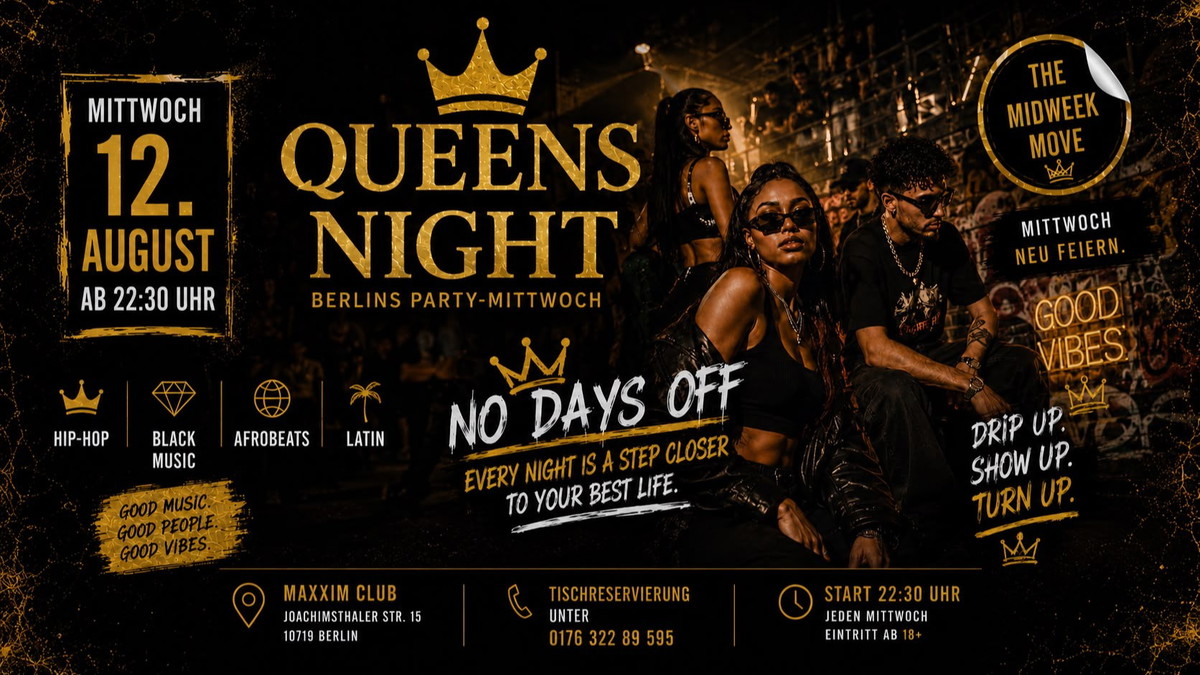 Titelbild der Veranstaltung QUEENS NIGHT – NO DAYS OFF