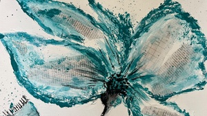 Bring your Bottle and Paint - Mixed Media Blüte