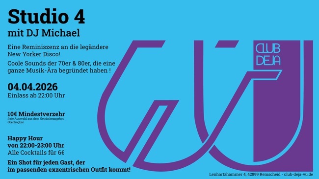 Studio 4 - eine Reminiszent an den legendären Disco-Club "Studio 54"
