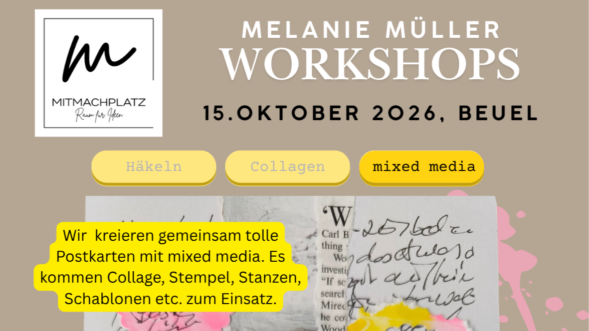 Kreativ-Workshop Postkarten erstellen mit mixed media