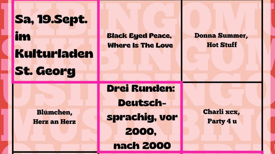 Titelbild der Veranstaltung STUUV MOOD #Musik-Bingo