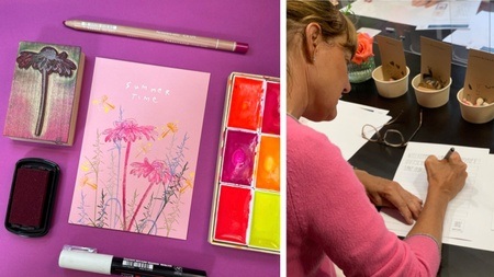 Handlettering trifft Stempelliebe - ein SCHRIFTSCHATZ Workshop