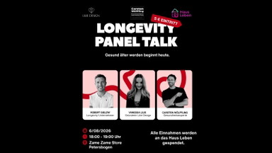 LONGEVITY PANEL TALK - Einnahmen gehen an die Krebshilfe - Haus Leben Leipzig