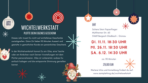 Wichtelwerkstatt Plotter Workshop – Platte dein dir Weihnachtsgeschenk