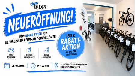 Neueröffnung  | Cleverbikes  | Dein Store für Refurbished Rennrad, Gravel, MTB