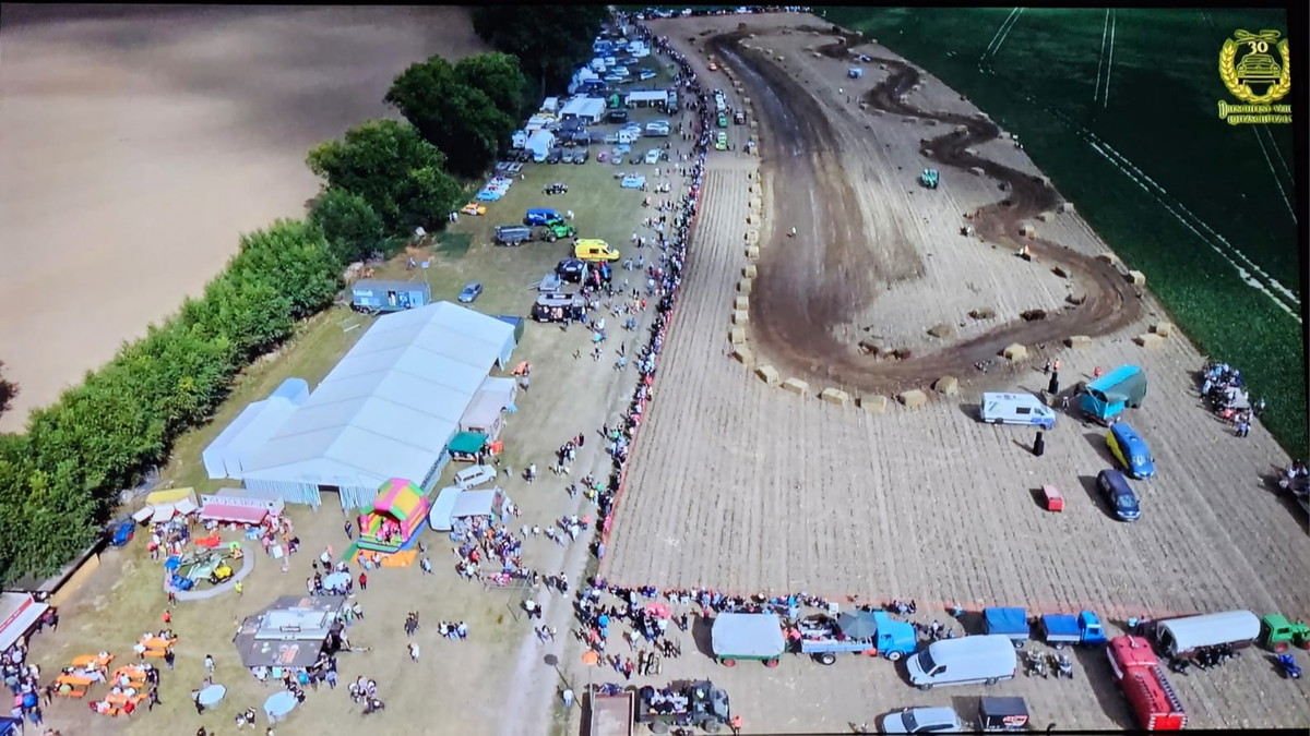 Das Dreschfest in Loitzschütz von oben