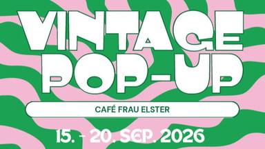 Vintage Pop-Up im Café frau elster
