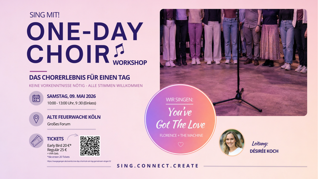 ONE-DAY CHOIR Workshop | Köln | Ein Tag. Gemeinsam im Chor singen.