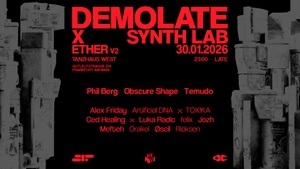 Synthlab x Demolate: ETHER V2 with Temudo, Obscure Shape & Phil Berg