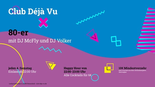 80er Party mit dem DJ-Duo McFly und Volker