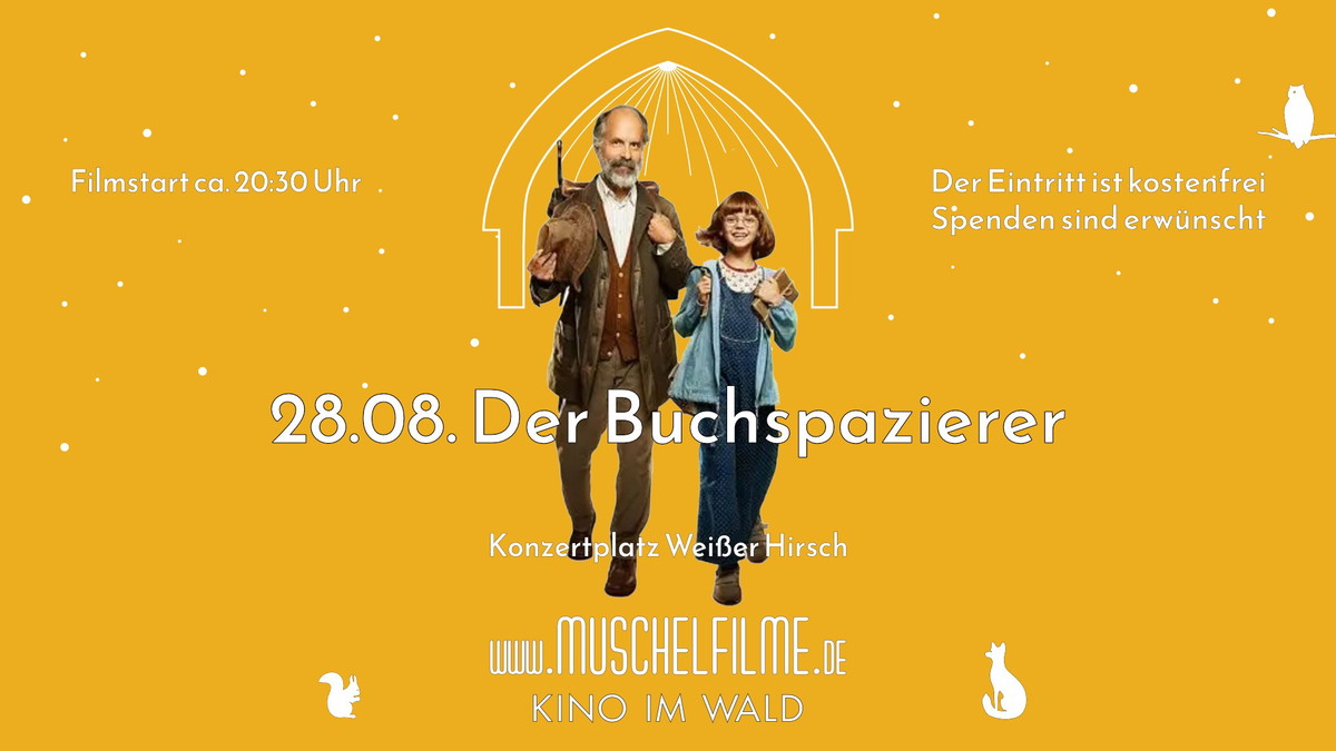 Titelbild der Veranstaltung MUSCHELFILME FREILUFTKINO - Familienfilm: Der Buchspazierer