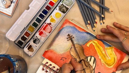 JAZZ & PAINT | Weltjazztag | Aquarellmalkurs & Weinprobe mit Live Jazzmusik