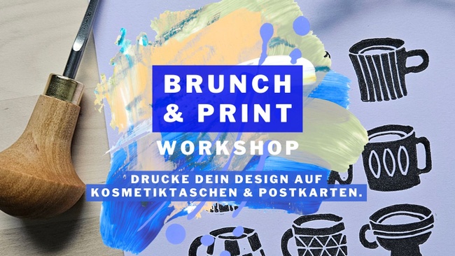 Brunch & Print: Drucke dein Design auf Kosmetiktaschen & Postkarten