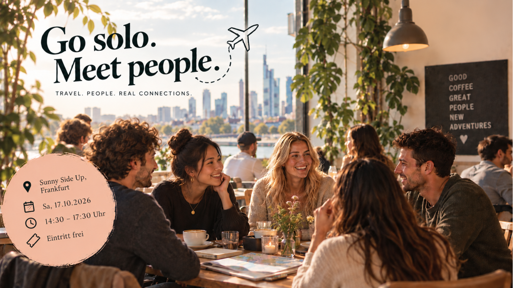 Go Solo, Meet People: Das Treffen für Solo-Traveller in Frankfurt ✈️