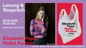 Lesung - "Halbe Portion" von Elisabeth Pape